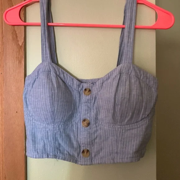 aeropostale blue cropped bustier tank - Picture 1 of 3